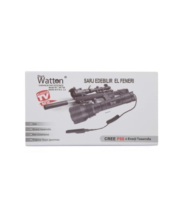 WATTON WT-150 / PROFESYONEL P50’LED 3.000 LÜMEN ŞARJLI AV FENERİ