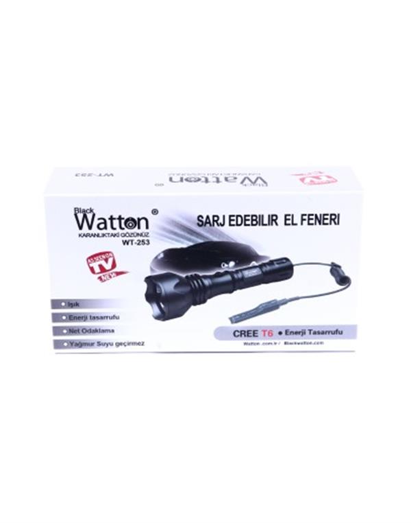 Watton Wt-253 Orijinal 600 Lümen Tx6 Şarjlı Özel Avcı Feneri