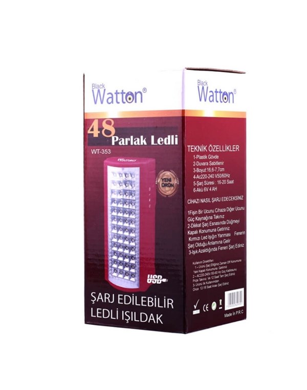 ŞARJ EDİLEBİLİR LEDLİ IŞILDAK WATTON WT-353