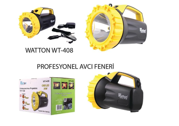 WATTON WT-408 PROFESYONEL AVCI BÜYÜK FENER GÜN IŞIĞI SARI RENK