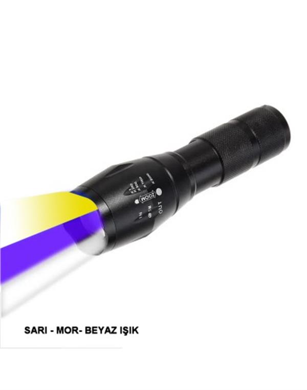 WATTON WT-610 / EYAZ , SARI VE MOR RENK AYDINLATMA Q5 LED FENER
