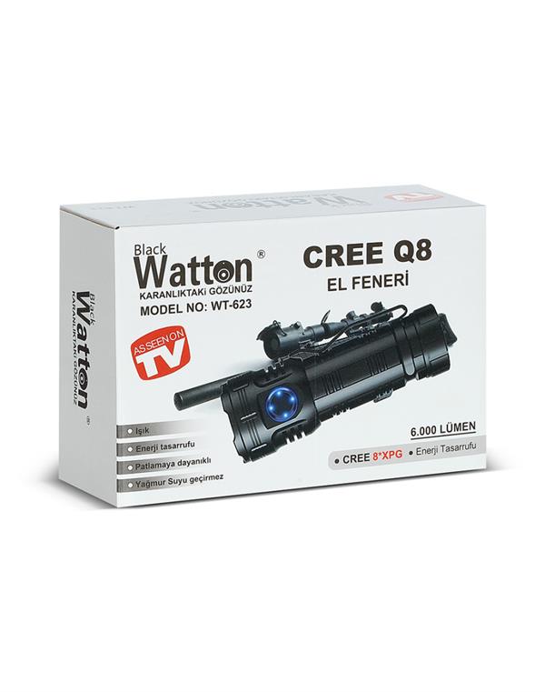 CREE Q8 XPG 8+1 LED Fener Şarjlı Güçlü Yüksek Performanslı Aydınlatma WT-623