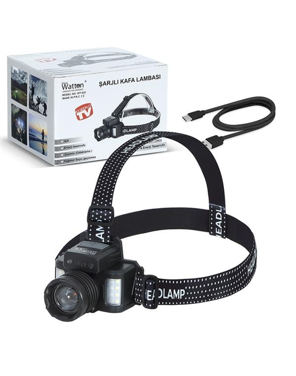 Sensörlü CREE TG LED Şarjlı Kafa Lambası Güçlü Aydınlatma Profesyonel Kullanım WT-625