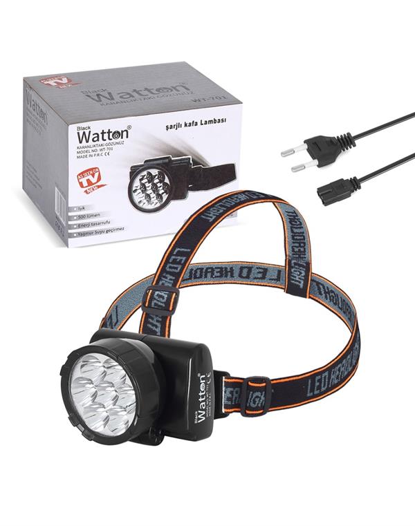 7 LED’li Şarjlı Baret Kafa Lambası Güçlü Aydınlatma İş ve Profesyonel Kullanım WT-701