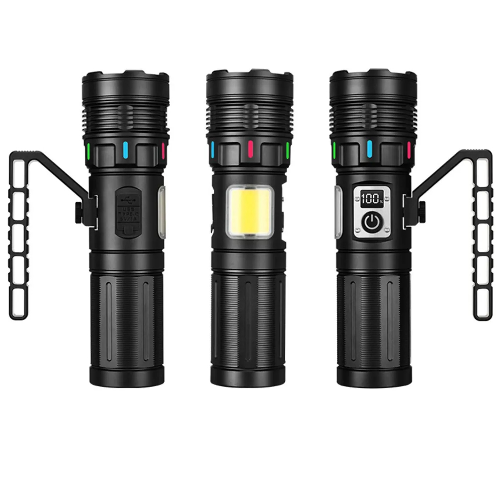 15000 Lümen COB LED Şarjlı El Feneri Ultra Parlak Taşınabilir Güçlü Aydınlatma WT-703