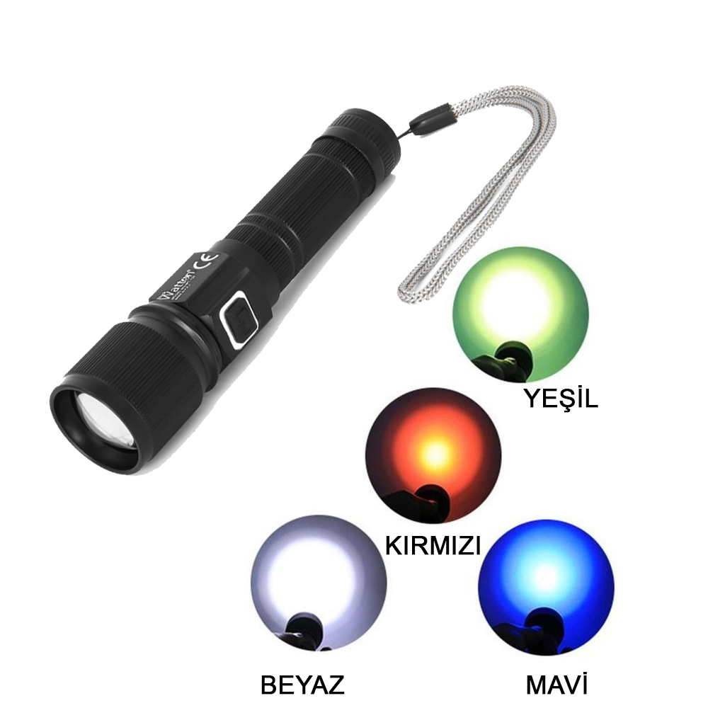 CREE TG LED 1000 Lümen Göstergeli Şarjlı El Feneri – Fonksiyonel ve Güçlü WT-732