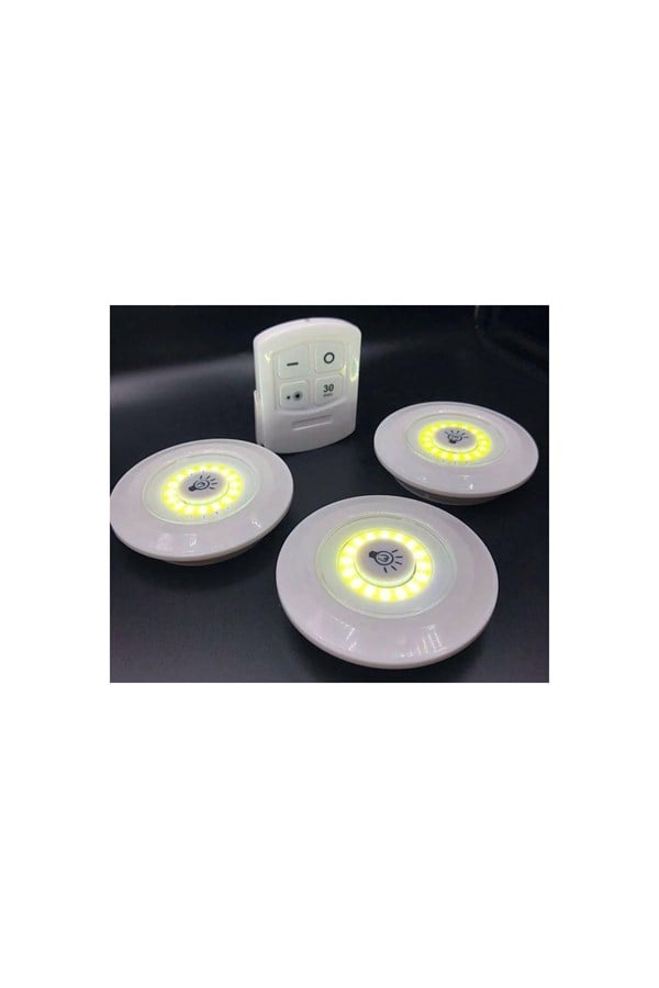 LED Işık Kablosuz Uzaktan Kumandalı 3lü Led Ampul Seti Gece Lamba